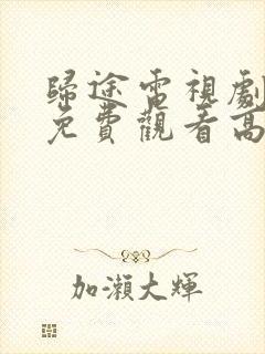 归途电视剧全集免费观看高清封面