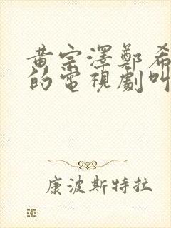 黄宗泽郑希怡演的电视剧叫什么