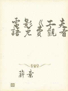 电影《工夫》国语免费观看