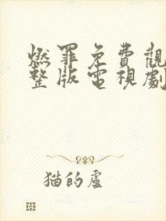 燃罪免费观看完整版电视剧全集