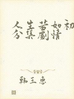 人生若如初相见分集剧情