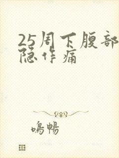 25周下腹部隐隐作痛封面