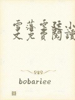 雪落云廷小说全文免费阅读