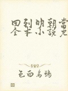 回到明朝当王爷全本小说免费阅读