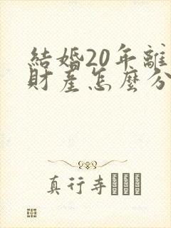 结婚20年离婚财产怎么分配