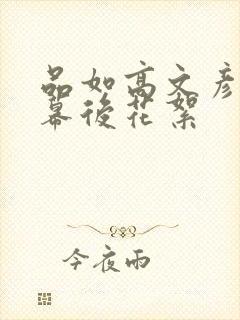 品如高文彦吻戏幕后花絮