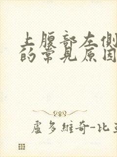 上腹部左侧疼痛的常见原因有封面