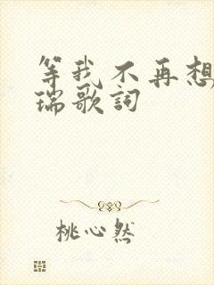 等我不再想你陈瑞歌词