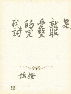 我的爱就是你歌词完整版