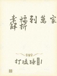 幸福到万家剧情解析封面