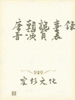 唐朝诡事录3配音演员表