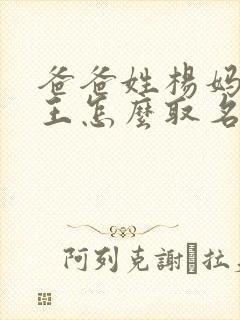 爸爸姓杨妈妈姓王怎么取名