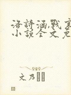 洛诗涵,战寒爵小说全文免费