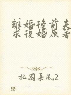 离婚后前夫哭着求复婚原著封面