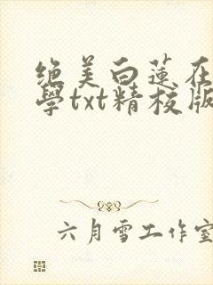 绝美白莲在线教学txt精校版