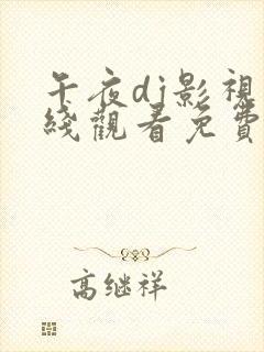 午夜dj影视在线观看免费完整动漫