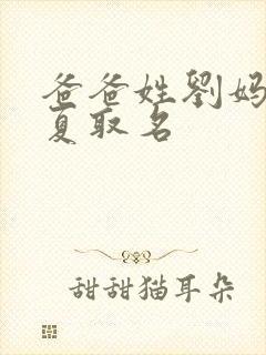 爸爸姓刘妈妈姓夏取名封面