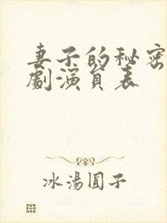 妻子的秘密电视剧演员表