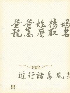 爸爸姓杨妈妈姓龙怎么取名