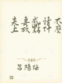 夫妻感情不好床上放点什么好