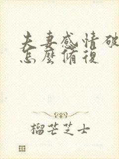 夫妻感情破裂了怎么修复封面