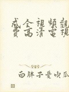 成全视频观看免费高清电视剧动画