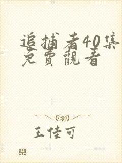 追捕者40集全免费观看