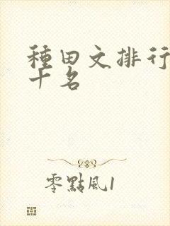 种田文排行榜前十名