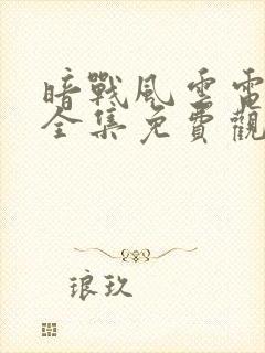 暗战风云电视剧全集免费观看