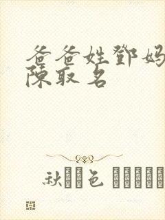 爸爸姓邓妈妈姓陈取名封面