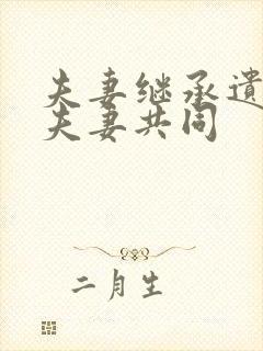 夫妻继承遗产 夫妻共同