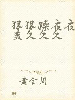 狠狠躁夜夜躁人爽久久久