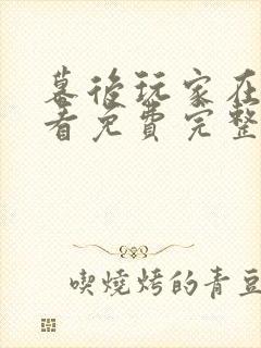 幕后玩家在线观看免费完整版国语