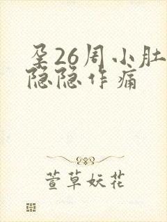 孕26周小肚子隐隐作痛