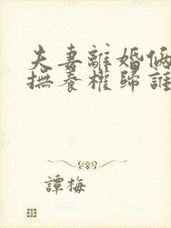 夫妻离婚俩孩子抚养权归谁封面