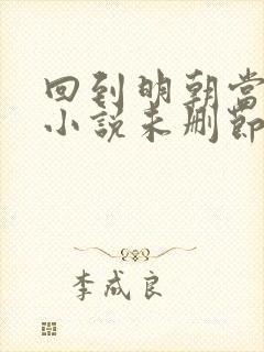 回到明朝当王爷小说未删节封面