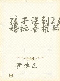 孩子没到2岁离婚抚养权归谁