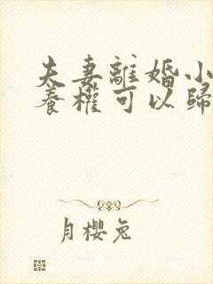 夫妻离婚小孩抚养权可以归双方吗封面