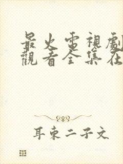 最火电视剧免费观看全集在线播放