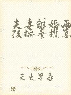 夫妻离婚两个小孩抚养权怎么判封面