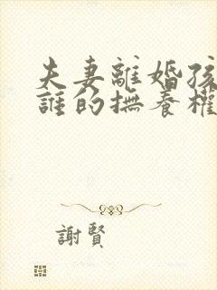 夫妻离婚孩子归谁的抚养权