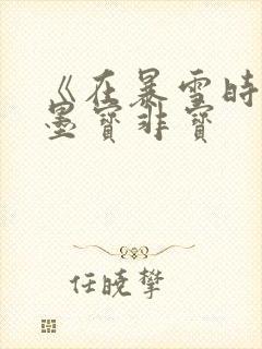 《在暴雪时分》墨宝非宝