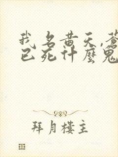 我名黄天,苍天已死什么鬼?笔趣阁