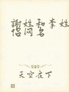谢姓和李姓的情侣网名封面