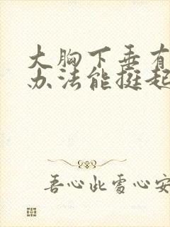 大胸下垂有什么办法能挺起来