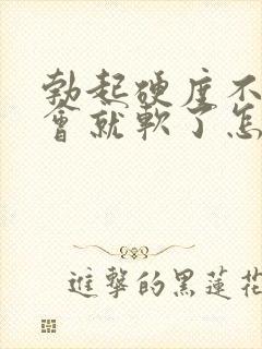 勃起硬度不够一会就软了怎么办