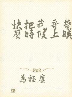 快把我哥带走什么时候上映