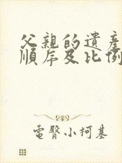 父亲的遗产继承顺序及比例