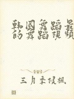 韩国舞蹈最惊艳的舞蹈视频