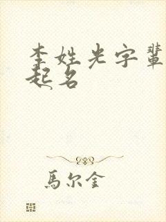 李姓光字辈男孩起名